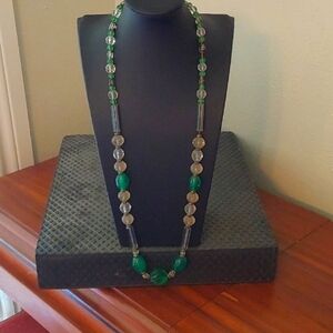 Antique Glass Metal Strung Special Necklace